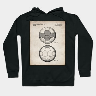 Soccer Ball Patent - Soccer Player Team Coach Art - Antique Hoodie